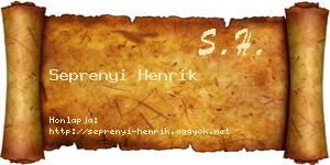 Seprenyi Henrik névjegykártya