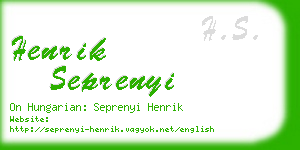 henrik seprenyi business card